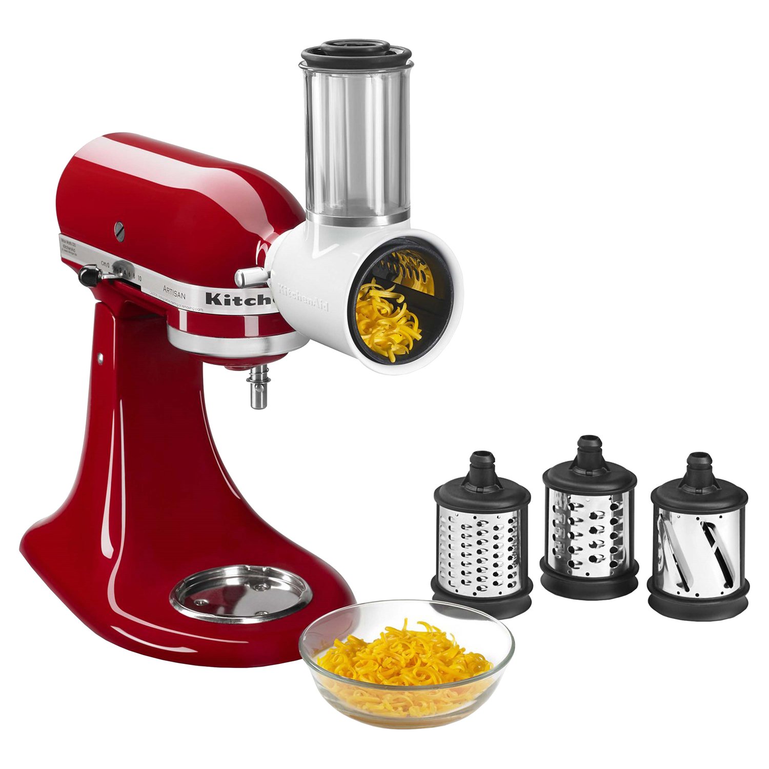 KitchenAid Food Grinder + Fresh Prep Slicer/Shredder Attachment Bundle， KSM2VSGA