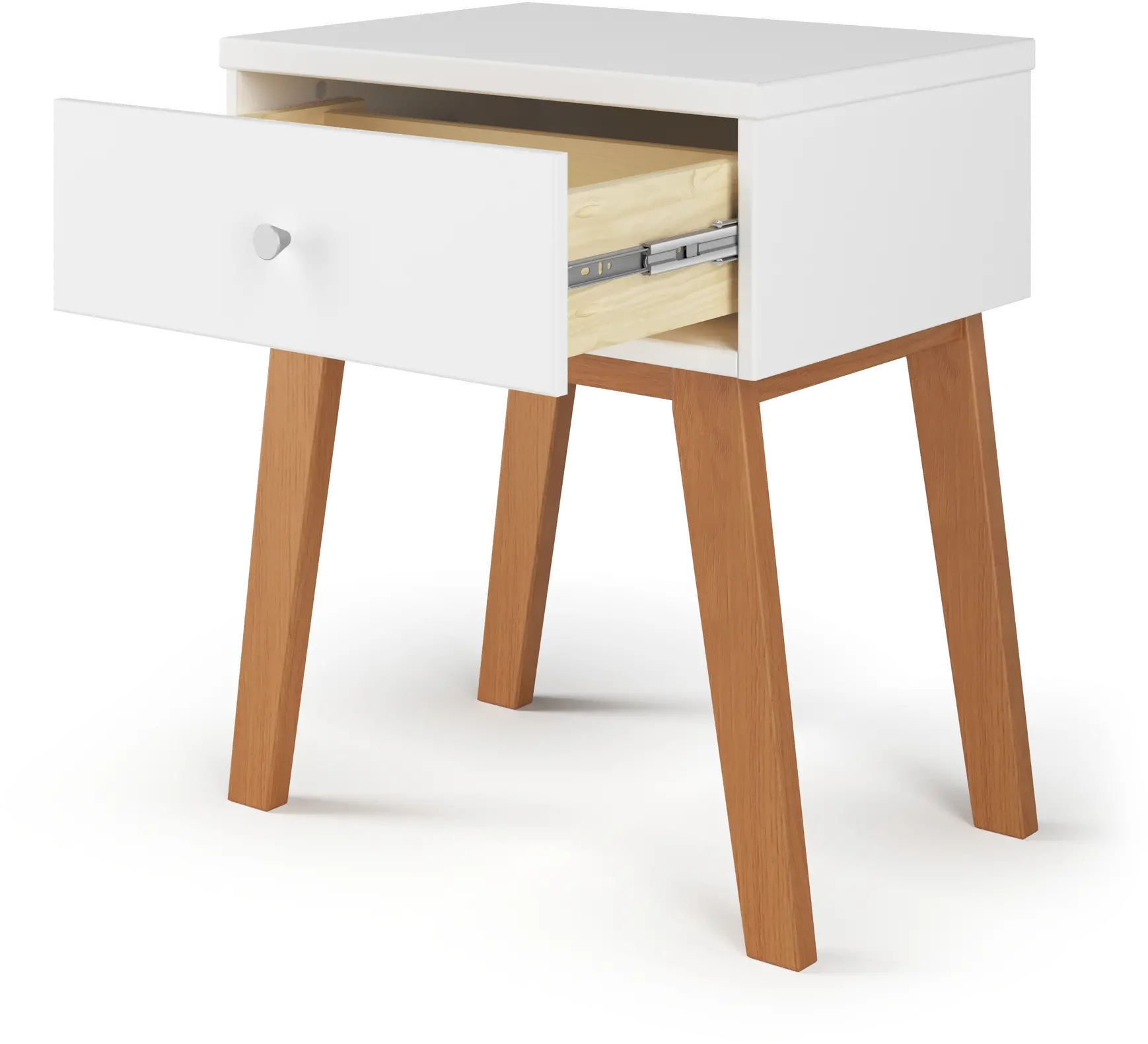 Soho White and Natural Nightstand