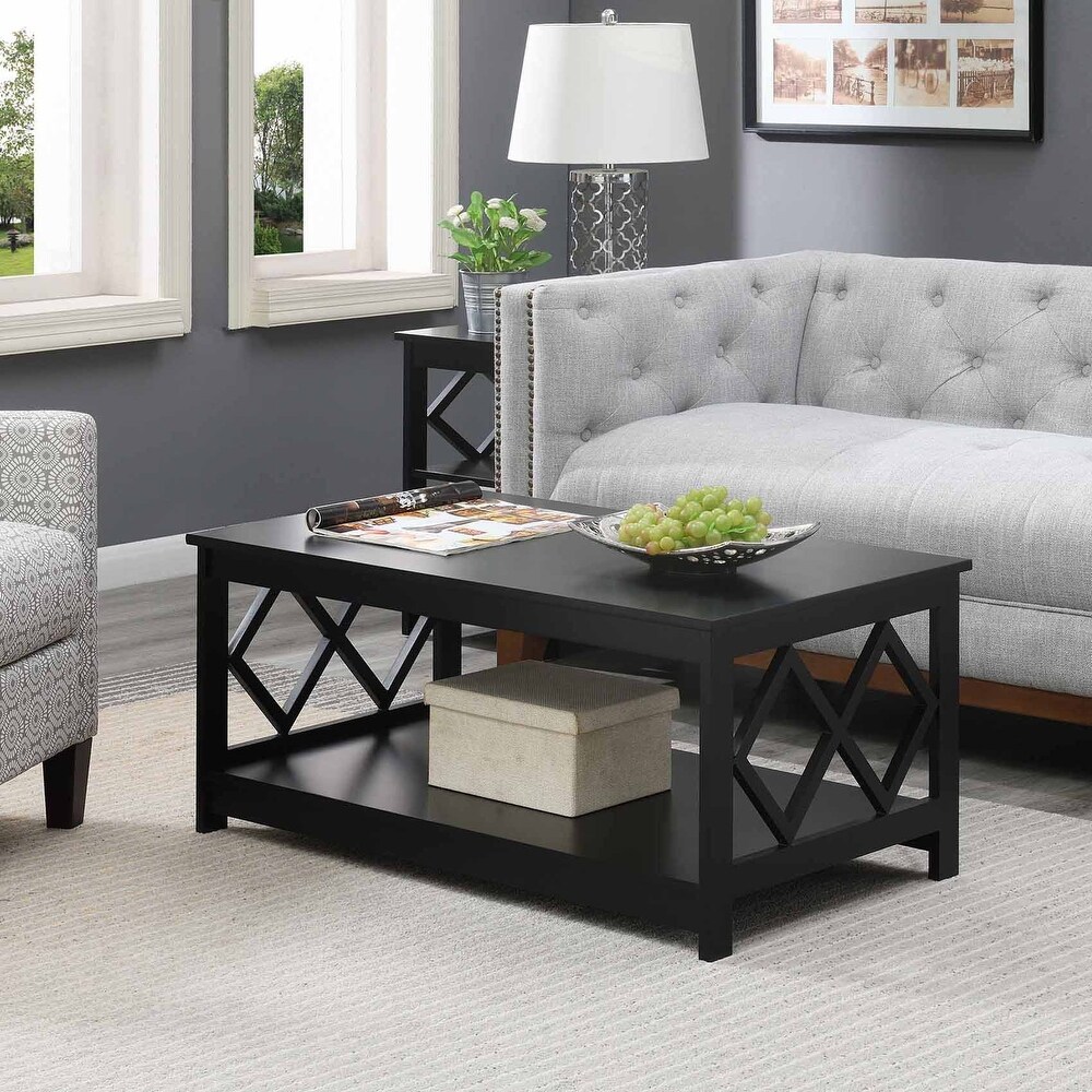 Convenience Concepts Diamond Coffee Table with Shelf