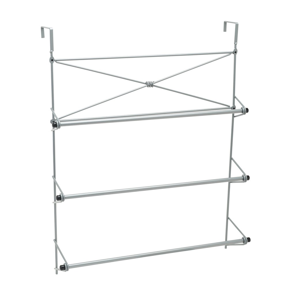 Zenith Towel Rack Over The Door Cross Style  Satin Nickel Steel