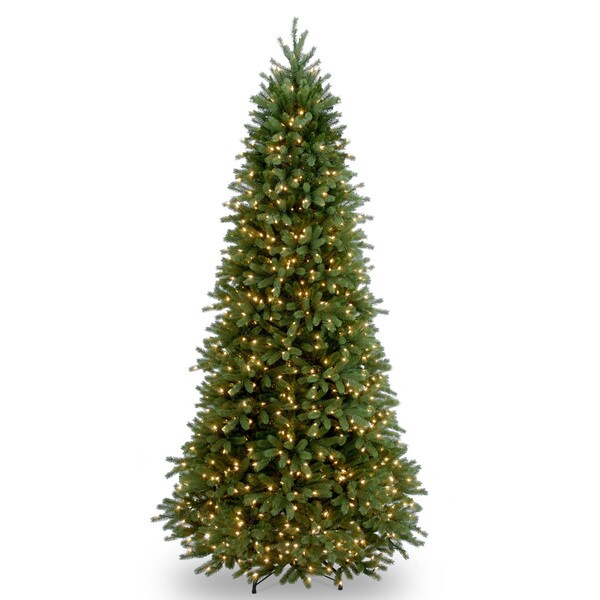 National Tree Company 9 ft. FeelReal Jersey Fraser Fir Slim Hinged Tree with 1000 Clear Lights