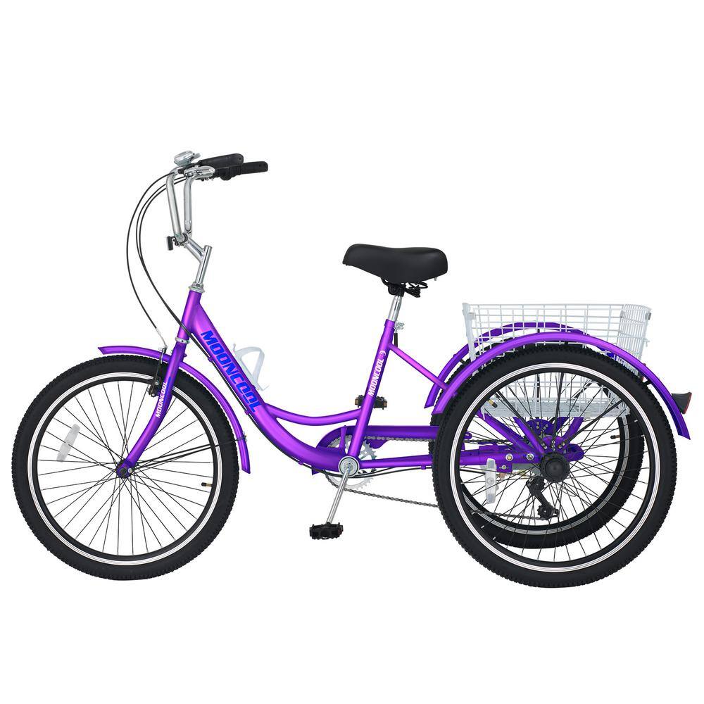 BOZTIY 26 inch Tricycle Perfect for Beginner Riders 3 Wheel 7 Speed Bikes Cruise Trike with Shopping Basket for Adult Tricycle M-P26-MZ