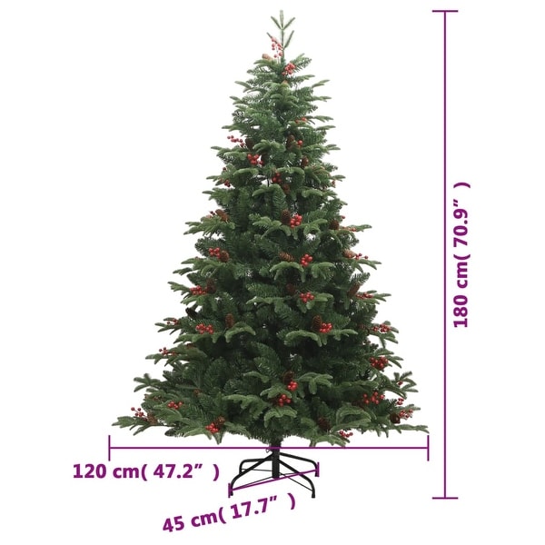 vidaXL Christmas Tree with Cones and Berries Artificial Hinged Christmas Tree