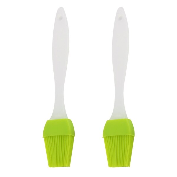 2pcs Flexible Silicone Brush Heat Resistant Non-stick Cooking Tool - Green