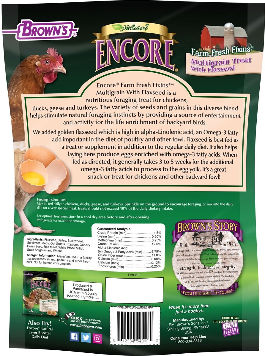 Brown's Encore Multigrain Flaxseed Poultry Treat