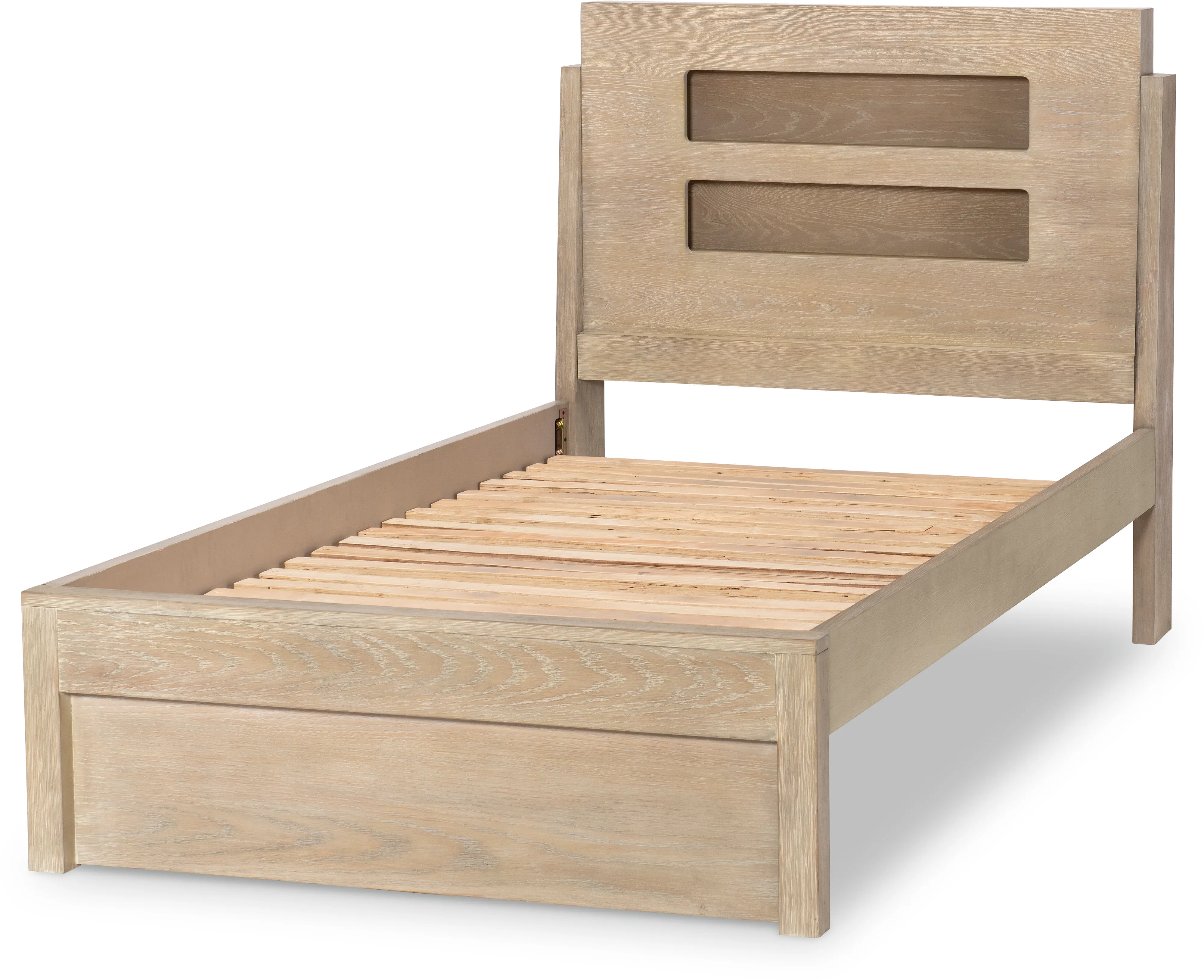 District Weathered Oak Twin Size Bed with Lights