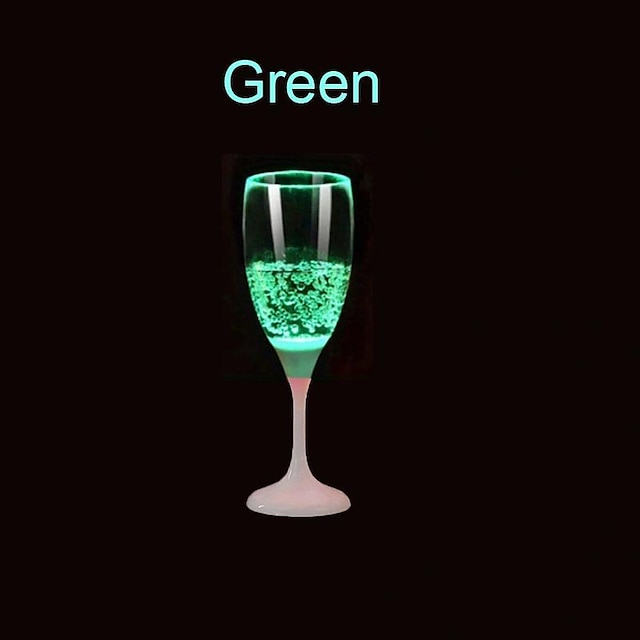 LED Glowing Light-Up Goblet Food Grade Plastic Light-Up When You Pour Water for Wedding Birthday Party Glow Wine Glass Cup