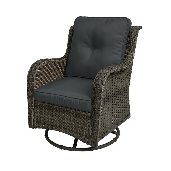 Outdoor Rattan Swivel Gliders Rocking Chair