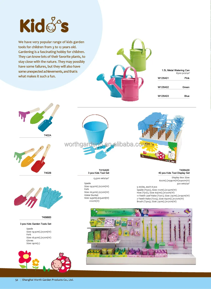 4 Pcs Blue Bag Kids Mini Gardening Hand Tool Set Kit With Bag