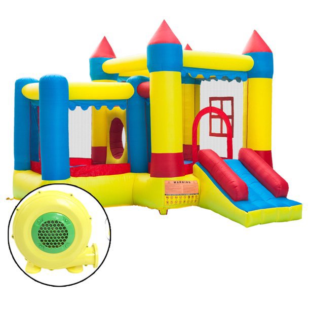 Summer children's inflatable bounce house, 420D thick Oxford cloth bouncy castle, with blower, suitable for children to play