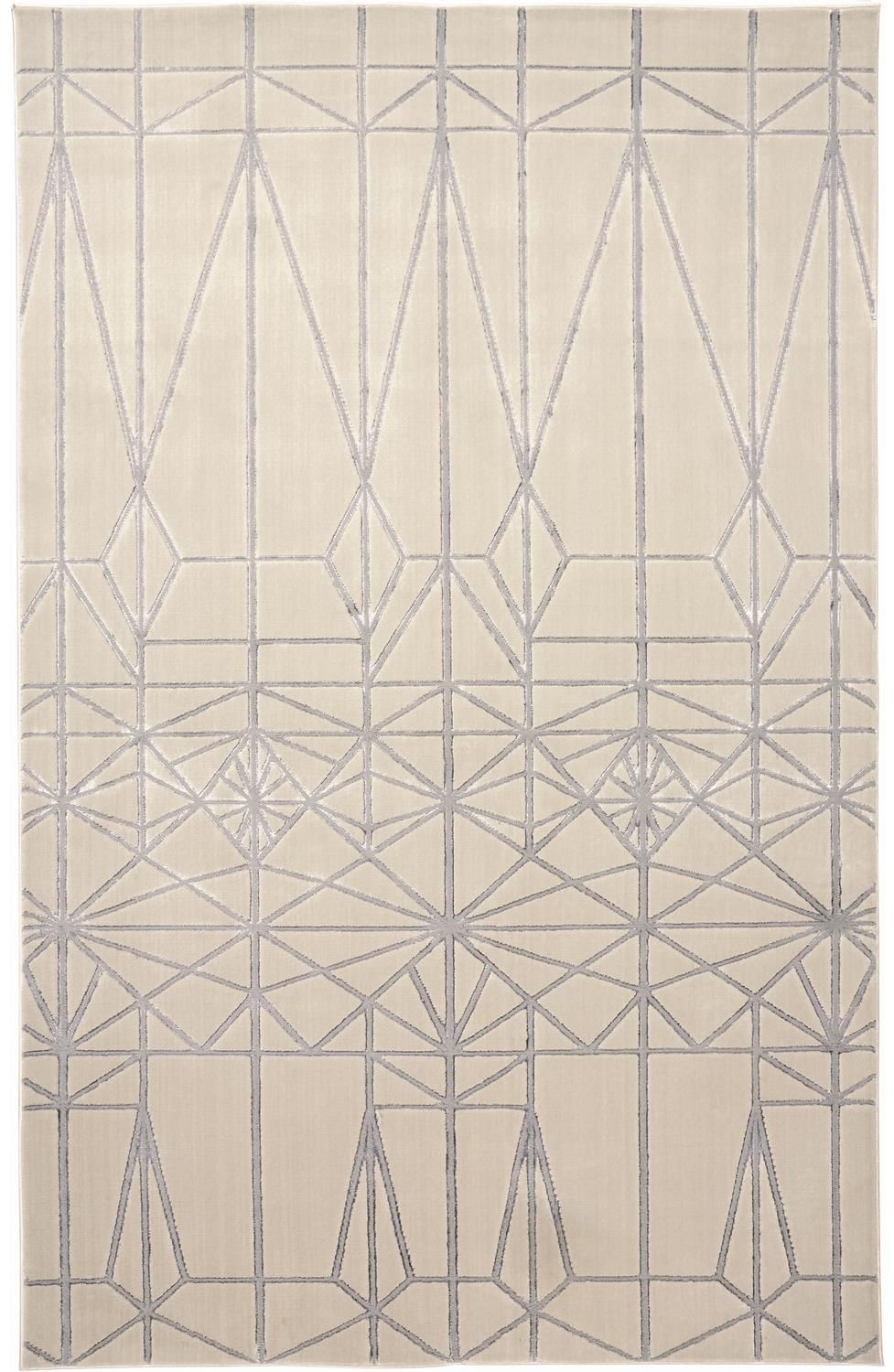 Orin Ivory and Silver Rug by BD Fine