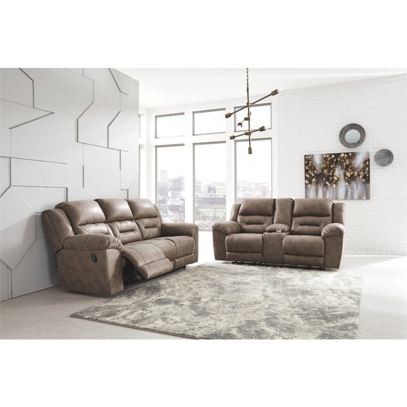 Signature Design by Ashley Stoneland Reclining Loveseat in Chocolate   Contemporary   Loveseats   by Homesquare  Houzz