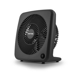 FANFAIR 5.43 in. 2 Speed Personal Box Fan in Black FBF-700K