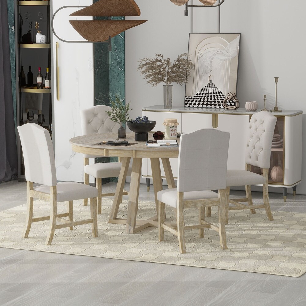 5 Piece Dining Set  Round Table with 16\