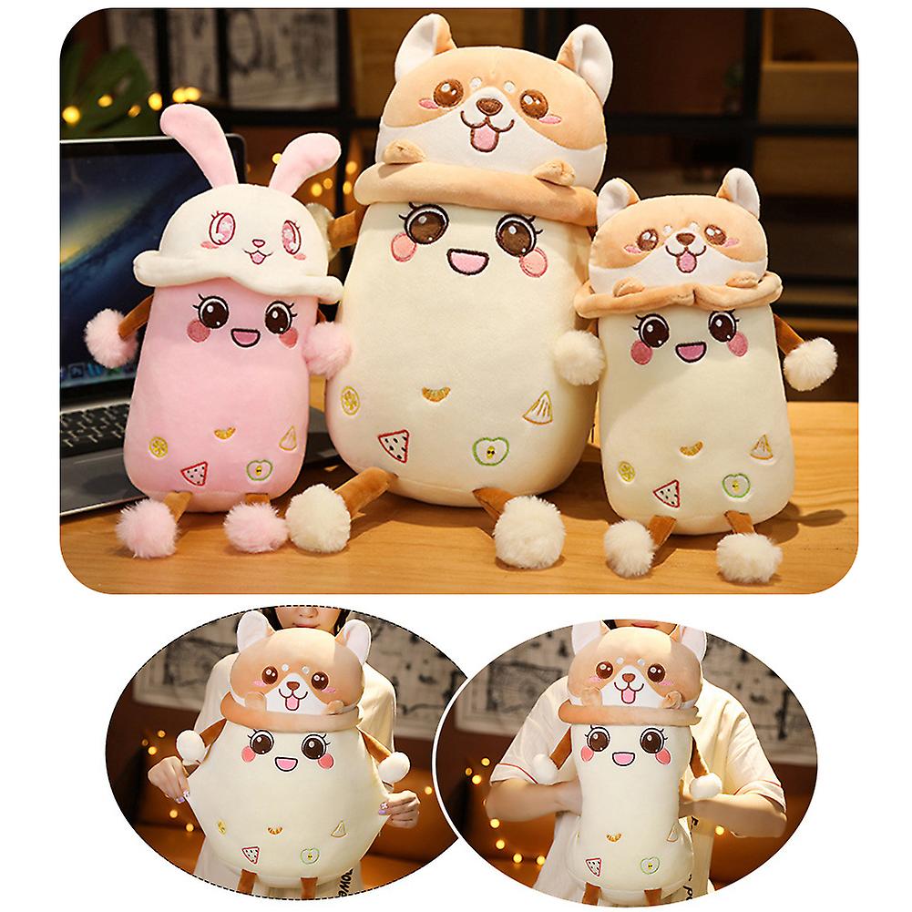 Milk Tea Plush Toy Cute Puppy Rabbit Stuffed Pillow Children Doll Christmas Birthday Gift Milk Tea Dog 28cm