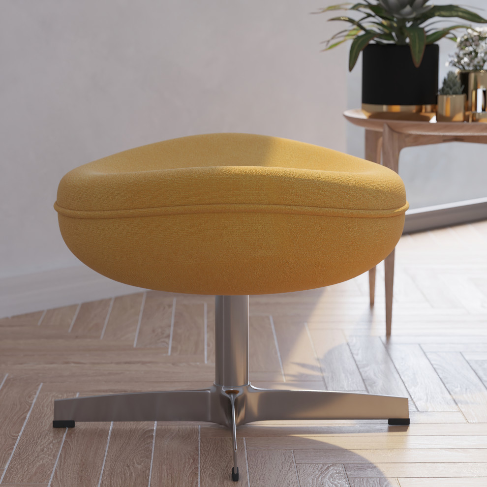 Saddle Wing Ottoman With 4 Point Metal Base   Contemporary   Footstools And Ottomans   by Merrick Lane  Houzz