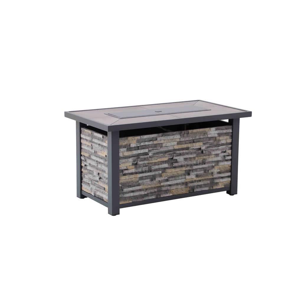 Home Decorators Collection Picanto 2598 in x 2559 in Rectangle Steel Propane Gas Gray Fire Pit