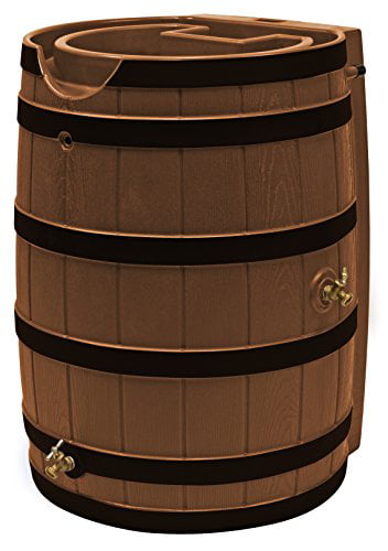 Good Ideas Rain Wizard 65 Gallon Rain Barrel with Darkened Ribs - Terra Cotta