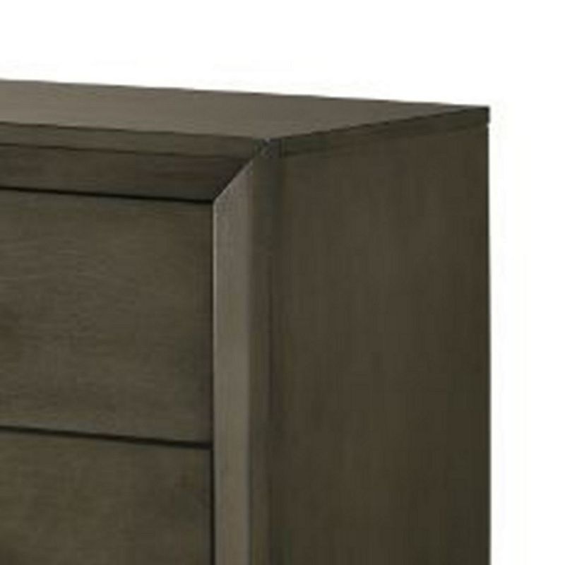 Nightstand with 2 Drawers and Panel Base Support， Gray