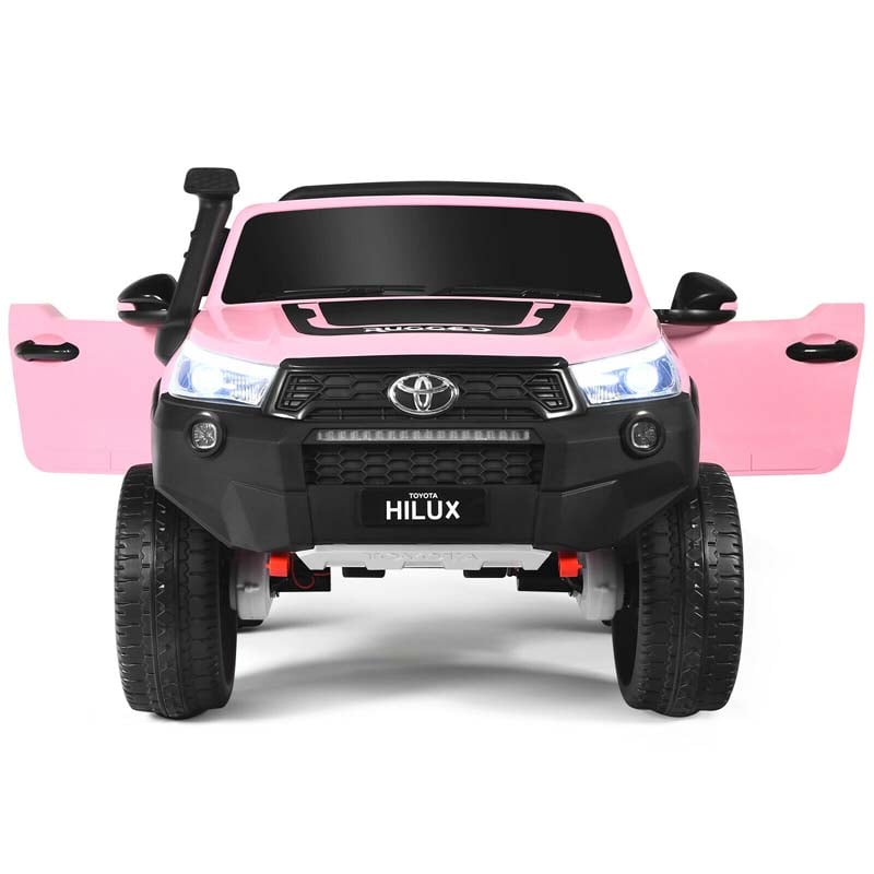 Licensed Toyota Hilux 2-Seater Kids Ride on Car 4WD 2x12V Battery Powered Riding Toy Truck with Remote