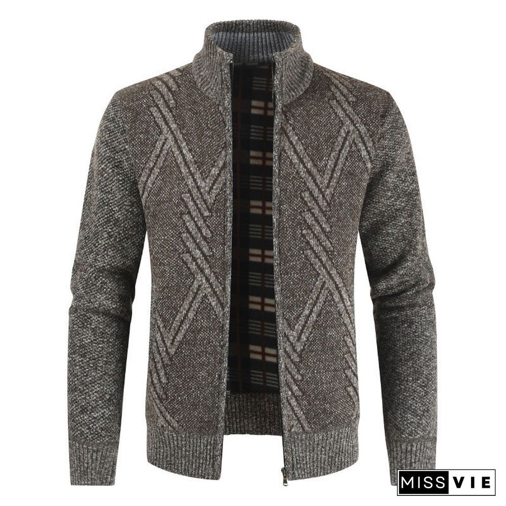 Geometric Men's Casual Sweater Coat