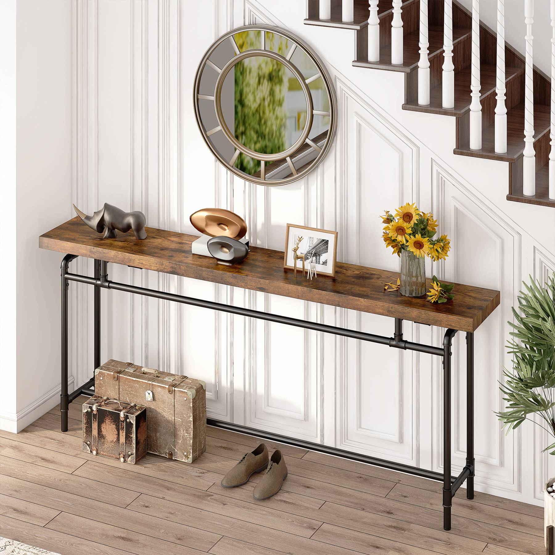 Industrial Console Table, 70.9