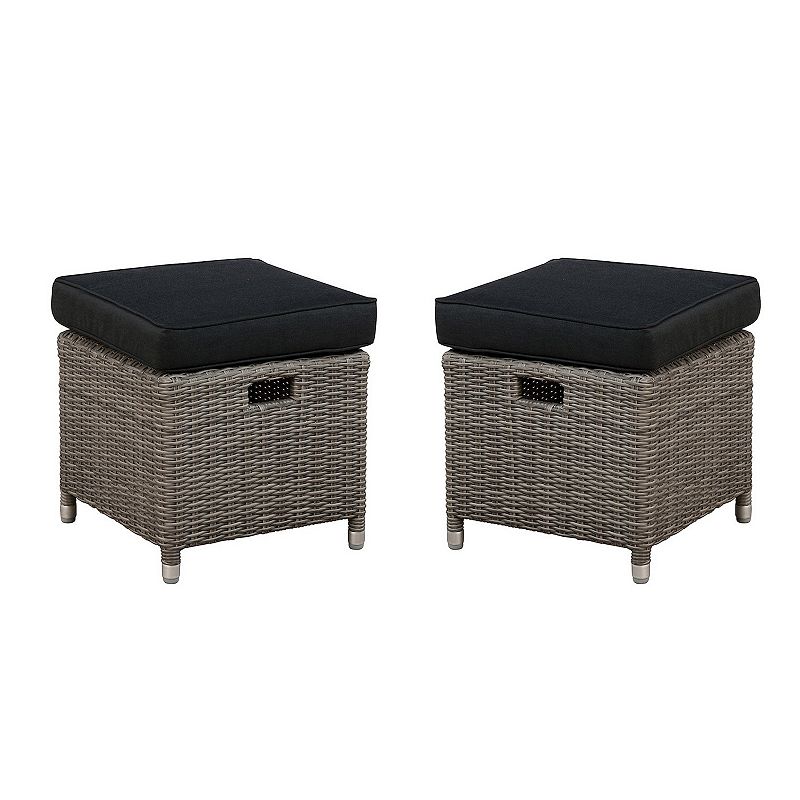 Alaterre Furniture Monaco All-Weather Wicker Outdoor Recliner Chair and Ottoman 2-piece Set