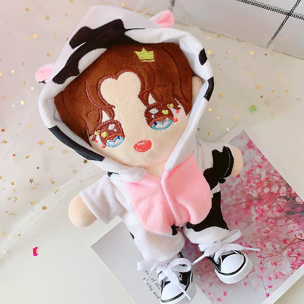 Cow Suit 20cm Plush Doll Clothes Bodysuit Canvas Shoes