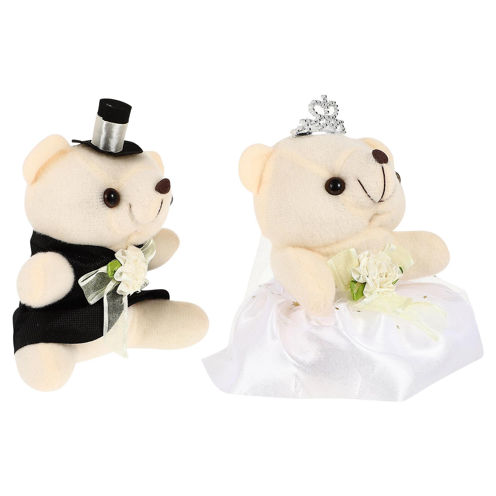 1pair Couple Bear Doll Decoration Adorable Bear Doll Adorn Valentine's Day Gift