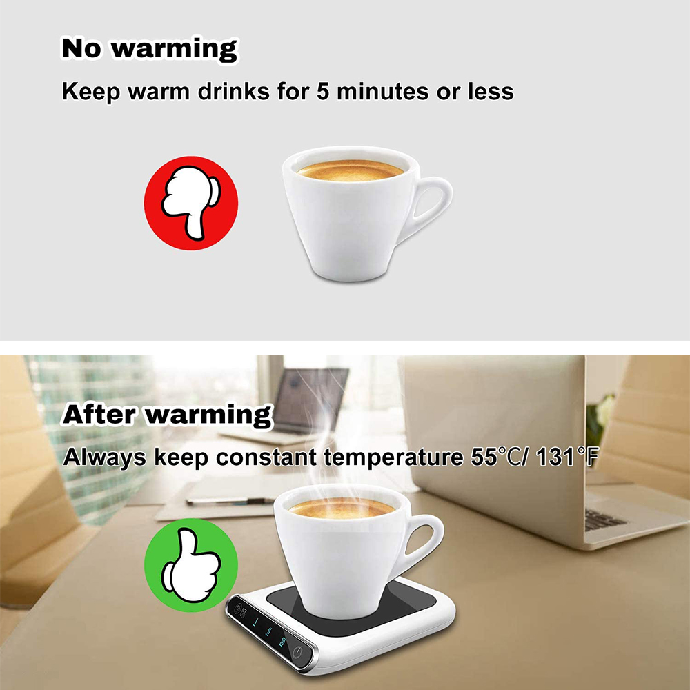 Coffee Cup Warmer For Desk 3-Gears Adjustable Temperature Coffee Mug Warmer With Drink Water Reminder and Auto On/Off Gravity-Induction