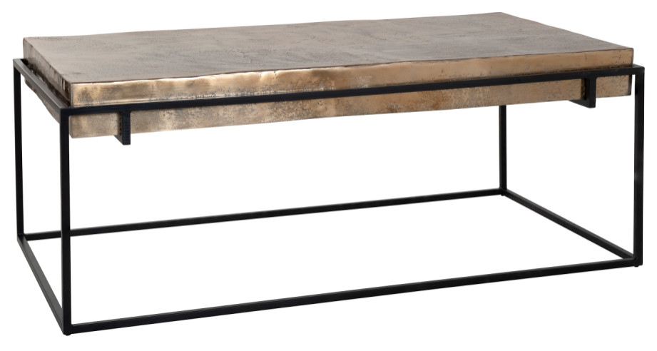 Rectangular Gold Aluminum Coffee Table  OROA Calloway   Industrial   Coffee Tables   by Oroa   Distinctive Furniture  Houzz