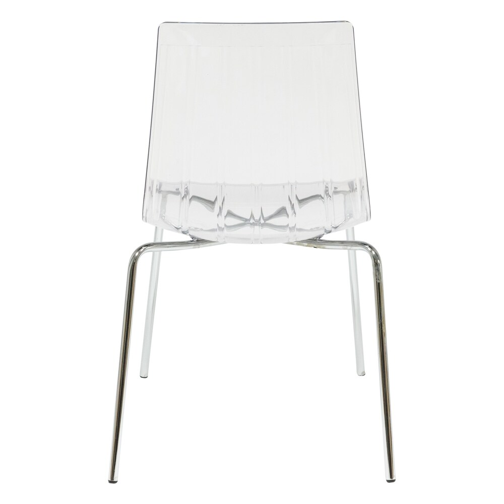 LeisureMod Ralph Mid Century Modern Clear Dining Side Chair