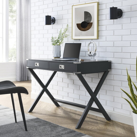 Computer Desk with Storage  Solid Wood Desk with D...