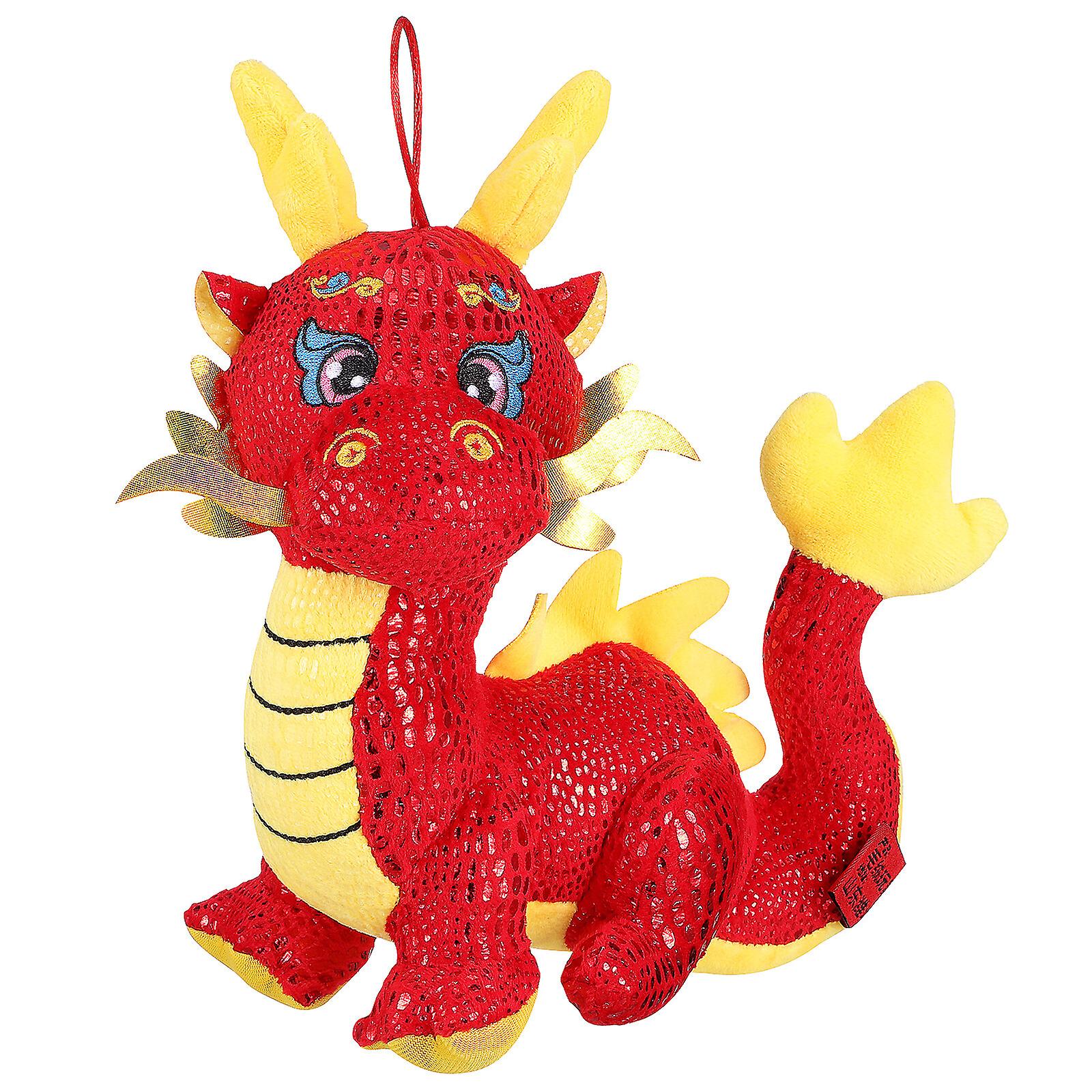 Stuffed Dragon Decor Desktop Animal Adornment Chinese Zodiac Dragon Mascot Festival Supply