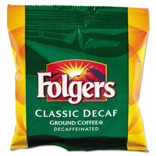 Folgers Coffee Filter Packs， Decaffeinated Classic Roast， 9/10oz， 10/Pack， 4 Packs/Carton (06122)