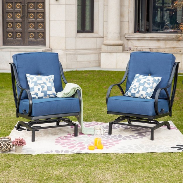 2pk Outdoor Rocking Chairs With Cushions Lokatse