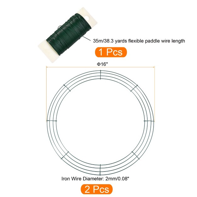 Unique Bargains Metal Wire Wreath Frame With Roll Flexible Paddle Wire For Christmas Floral Arrangements