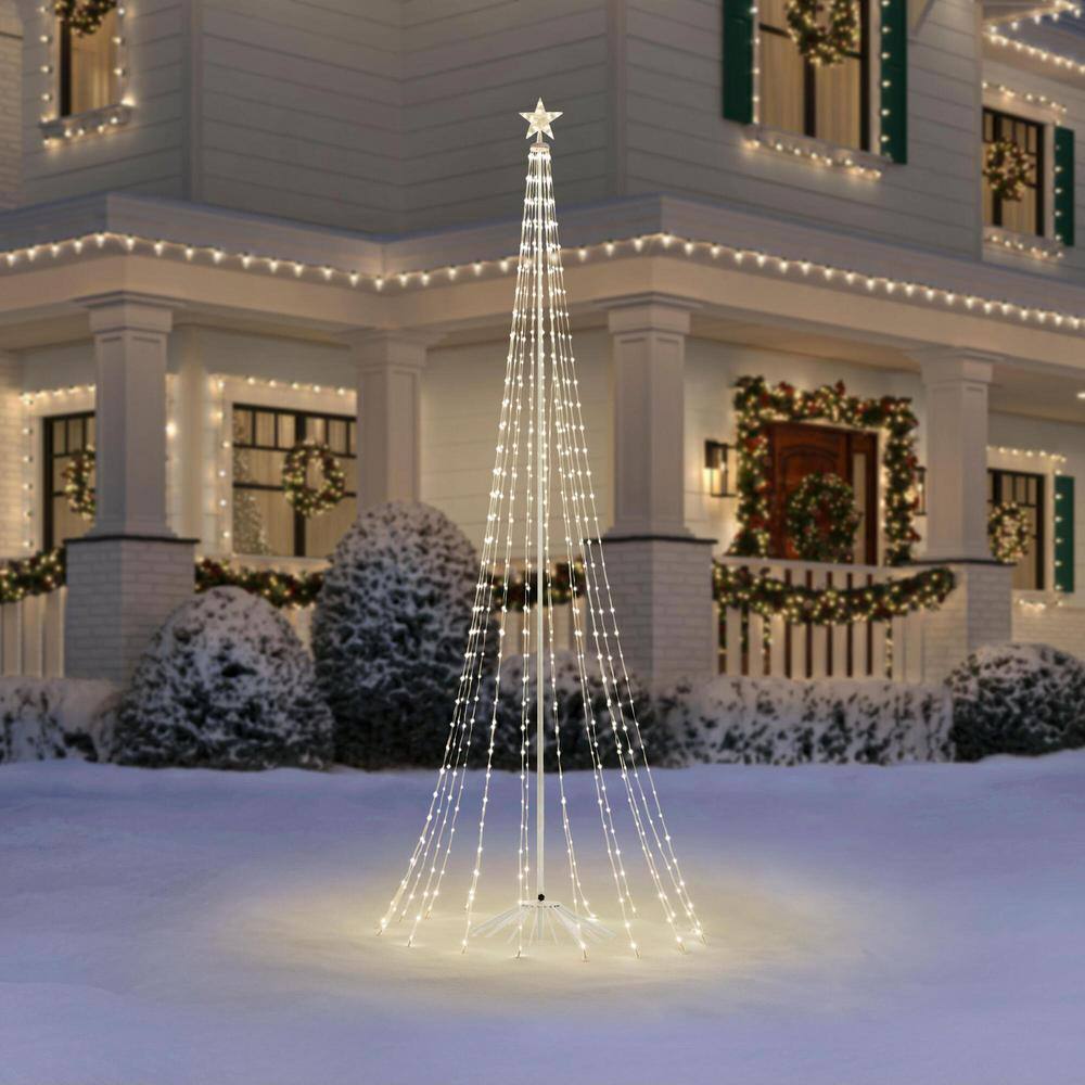 12 ft. Giant-Sized Motion LED Pre-Lit Cone Tree with Star Holiday Yard Decoration 24HD30003