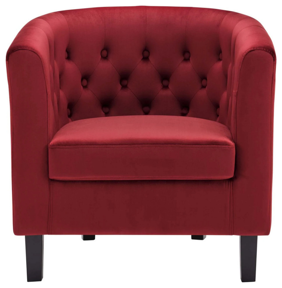 Zoey Maroon Performance Velvet Armchair   Contemporary   Armchairs And Accent Chairs   by V.S.D Furniture  Houzz