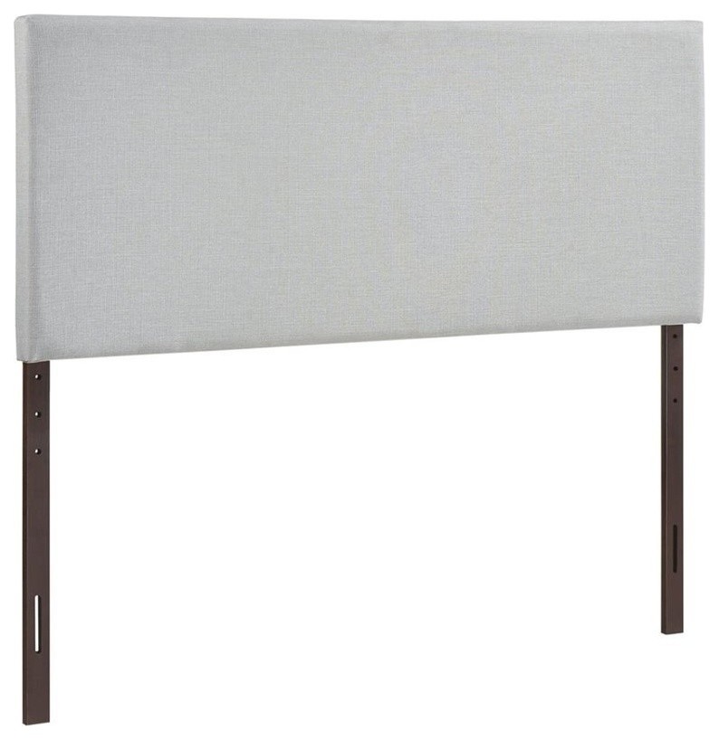 Hawthorne Collections Modern Fabric Upholstered Queen Panel Headboard in Gray   Transitional   Headboards   by Homesquare  Houzz