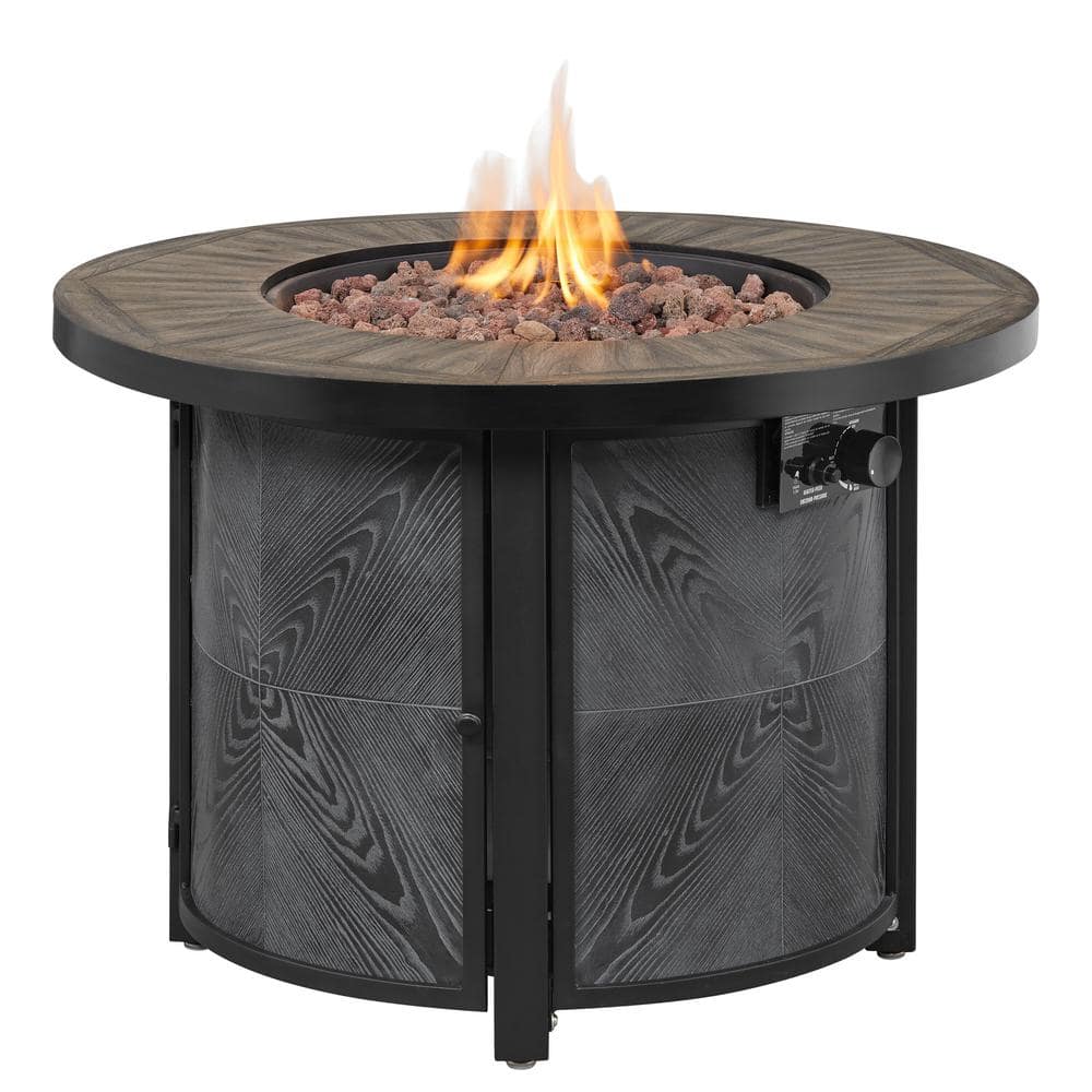 Hampton Bay 36 in. W x 25.2 in. H Round Fire Table with Steel Frame FP21531-J