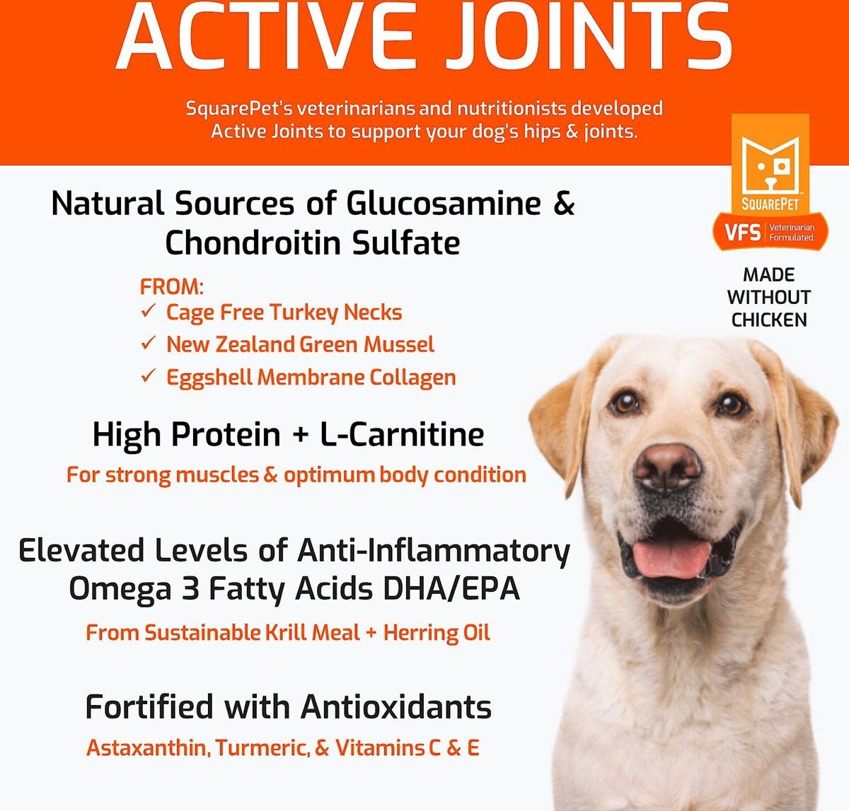 SquarePet VFS Active Joints Hip and Joint Formula Dry Dog Food