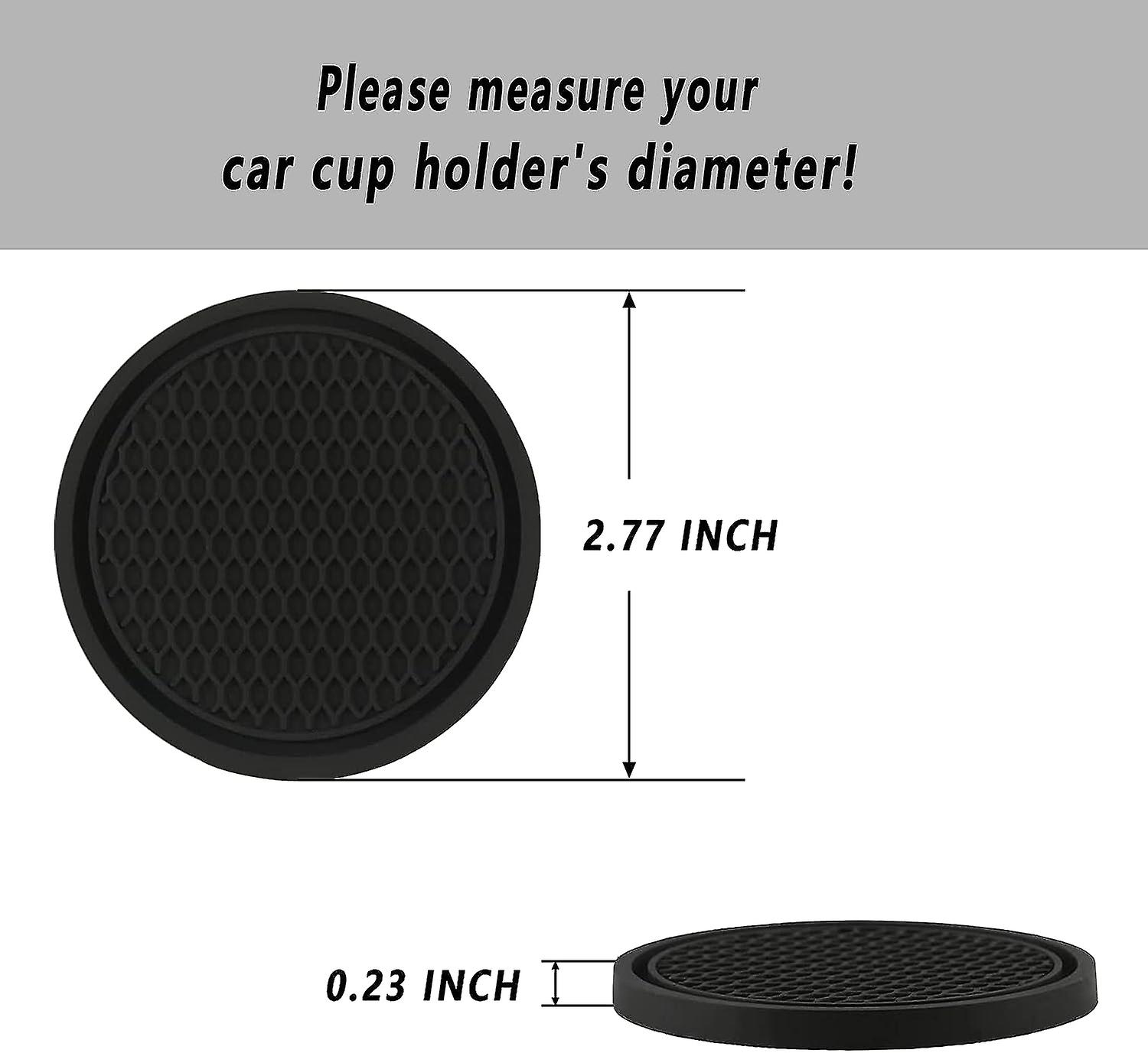 Car Cup Coaster， 4pcs Universal Auto Non-slip Cup Holder Embedded In Ornaments Silicone Coaster， Car Interior Accessories Mat， Black