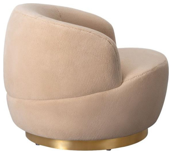 Tessa Faux Lamb Wool Swivel Chair   Contemporary   Armchairs And Accent Chairs   by AED Luxury Home Decor  Houzz