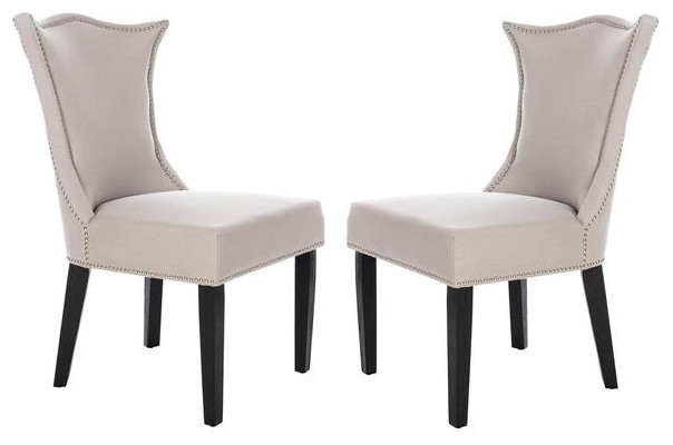 Bryan 19  x27 x27h Side Chair set of 2 Silver Nail Heads Taupe   Transitional   Dining Chairs   by Peachtree Fine Furniture  Houzz