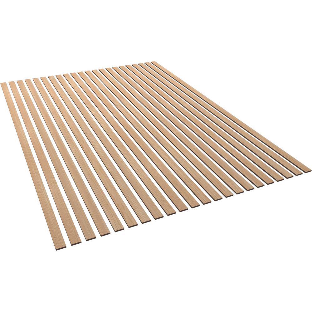 Ekena Millwork 94-in H x-38-in T Adjustable Wood Slat Wall Panel Kit w2-in W Slats Hickory (contains 22 Slats) SWW66X94X0375HI