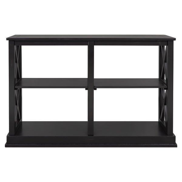 Console Table with 3-Tier Open Storage Spaces and 