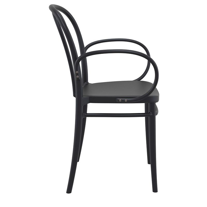 33.5 Black Stackable Patio XL Dining Armchair