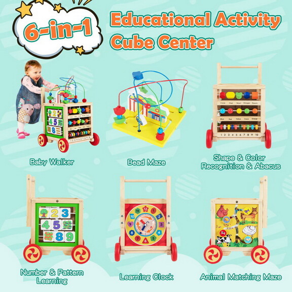 Costway 15294637 6 In 1 Developmental Learning Edu...