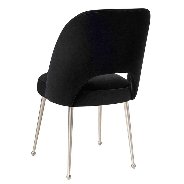 Sia Modern Velvet-upholstered Dining Chair w/ Splayed Steel Legs